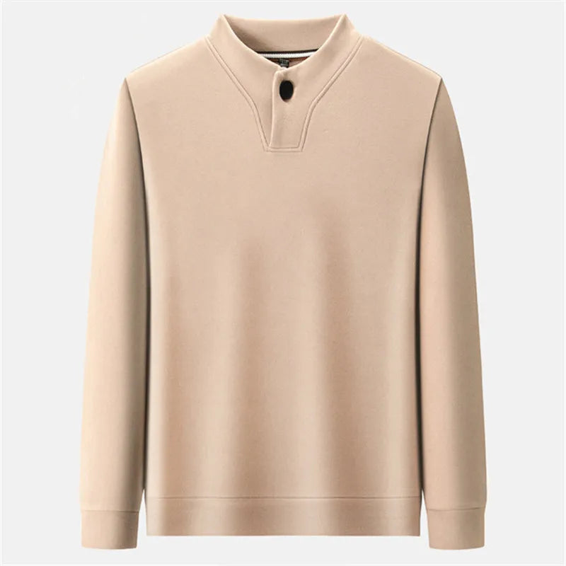 Men's Fleece Sweatshirt O-Neck Slim Fit Casual Hoodie Warm Breathable Pullover