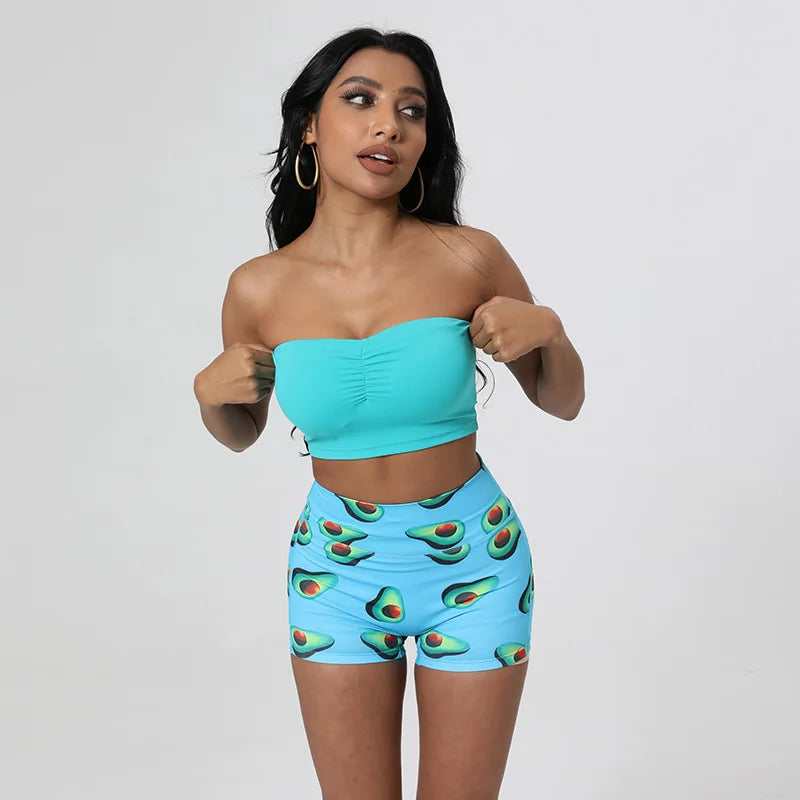 High Waist Printed Shorts