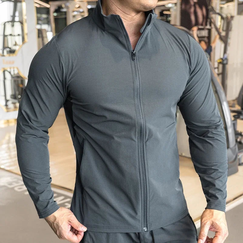 Men's Sports Fitness Running Training  Long-sleeved Quick-drying Outer Jacket