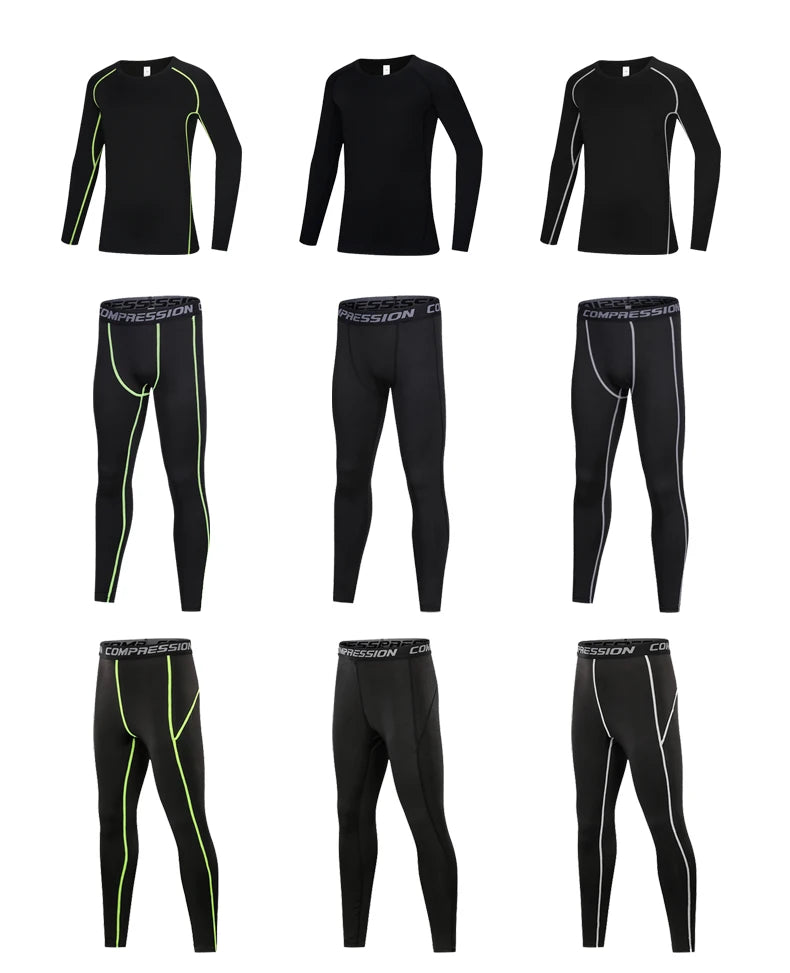 Kids Boy's Fitness Tracksuits Youth Warm Pants Top Underwear Tight Sports Compression Running Basketball Sportswear
