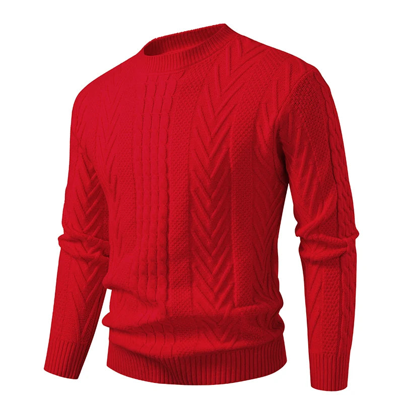 Autumn Winter Knit Sweater - Unisex O-Neck Pullover Slim Fit