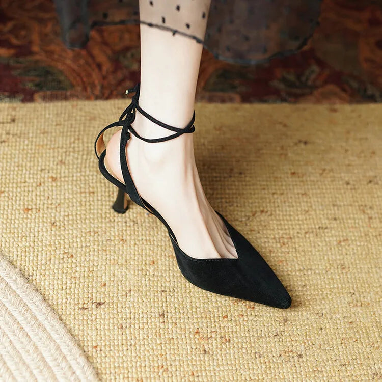 Women's Pointed Toe Rhinestone Wedding Sandals - Bowknot Pendant Pumps