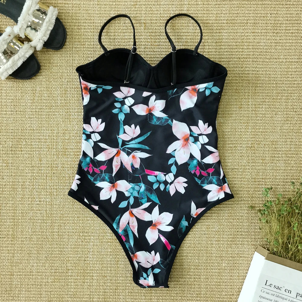 Women's One Piece Swimsuit Swimwear Push Up Monokini Bandage Bodysuit