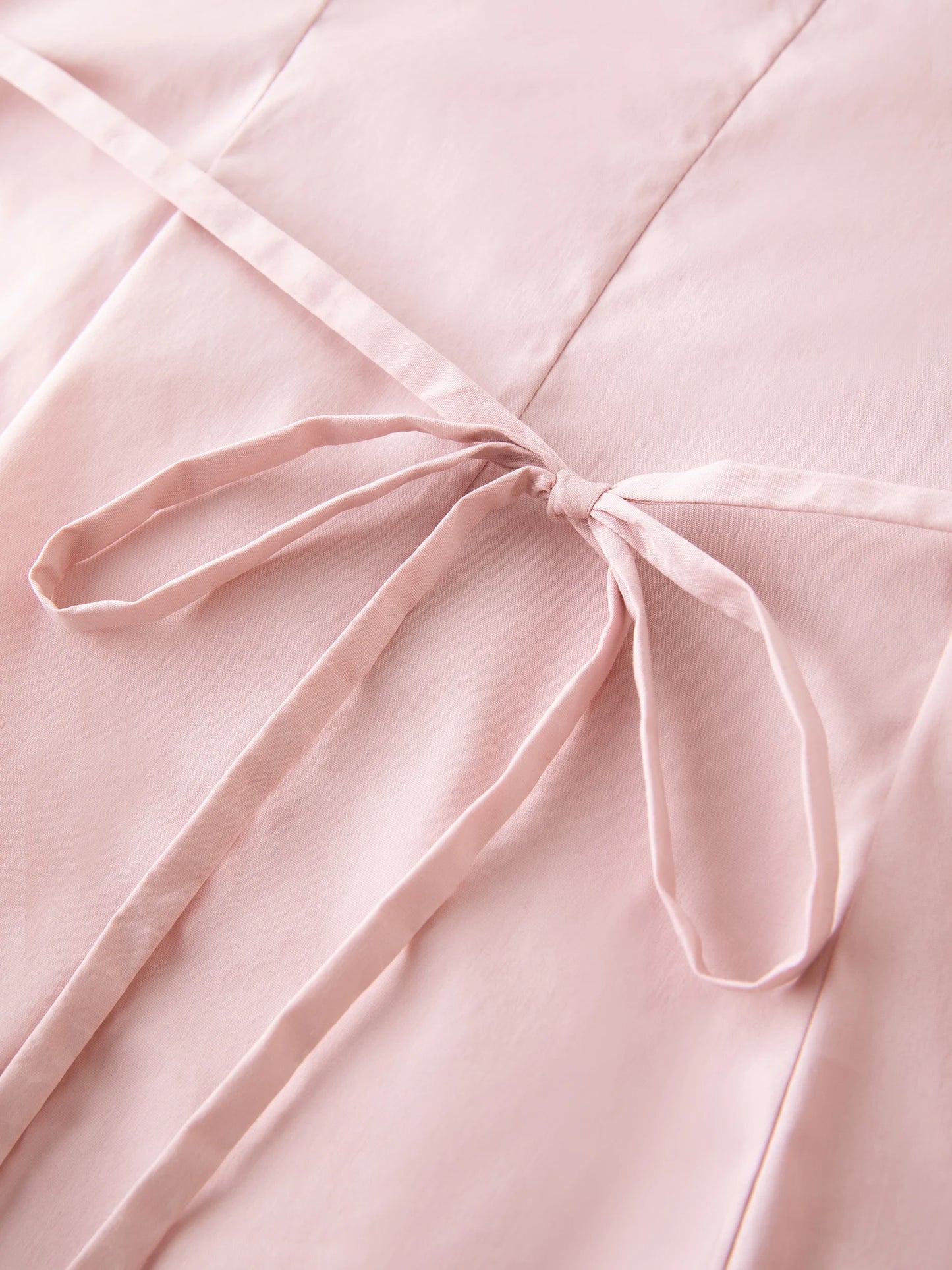 Pleated Tie-Waist Shirt & A-Line Skirt Suit - Tricolour Two-Piece