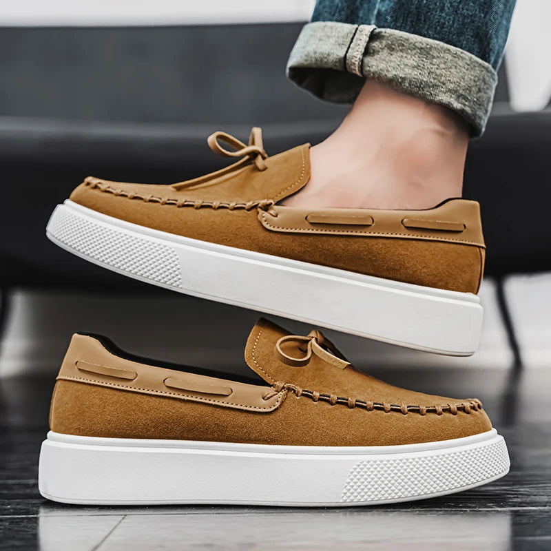 Men's Casual British Style Slip-on Suede Leather Loafers