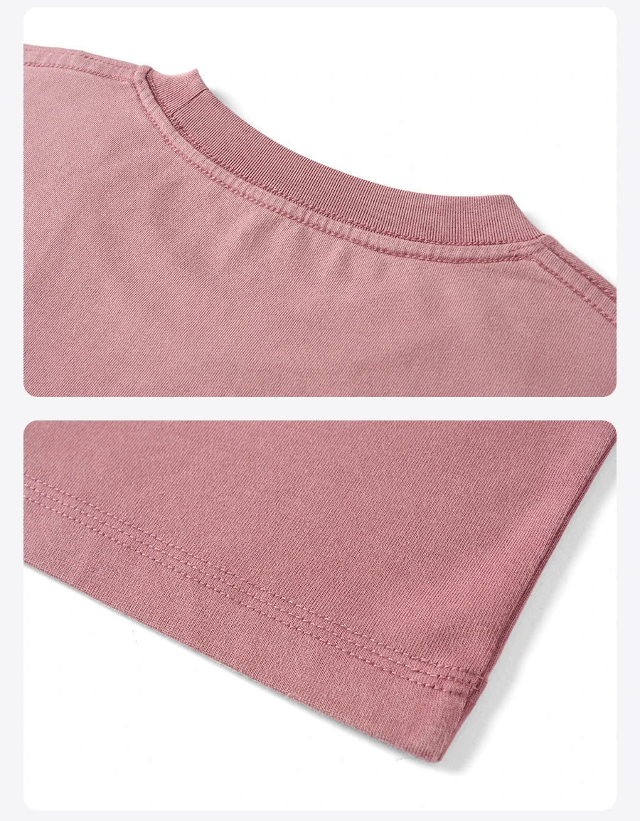 Men's Premium Cotton Vintage T-Shirt - Snow Washed Letter Embroidery Plus Size