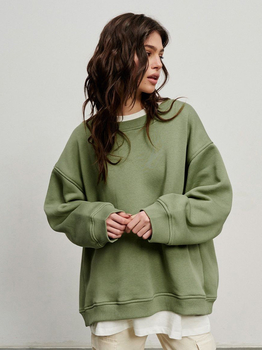 Women's Oversized Loose Pullover Fleece Sweatshirt