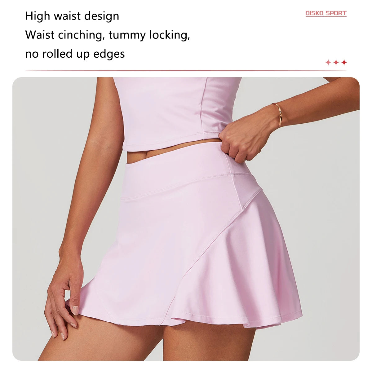 High Waist Sports Skirt - Quick Dry Yoga Skirt with Lined Shorts
