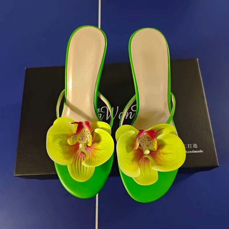 Women's Butterfly Flip Flops - High Heel Beach Sandals