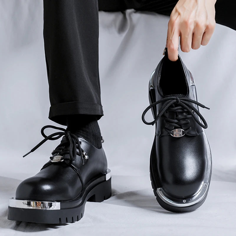 Men's Platform PU Leather Lace-up  Shoes
