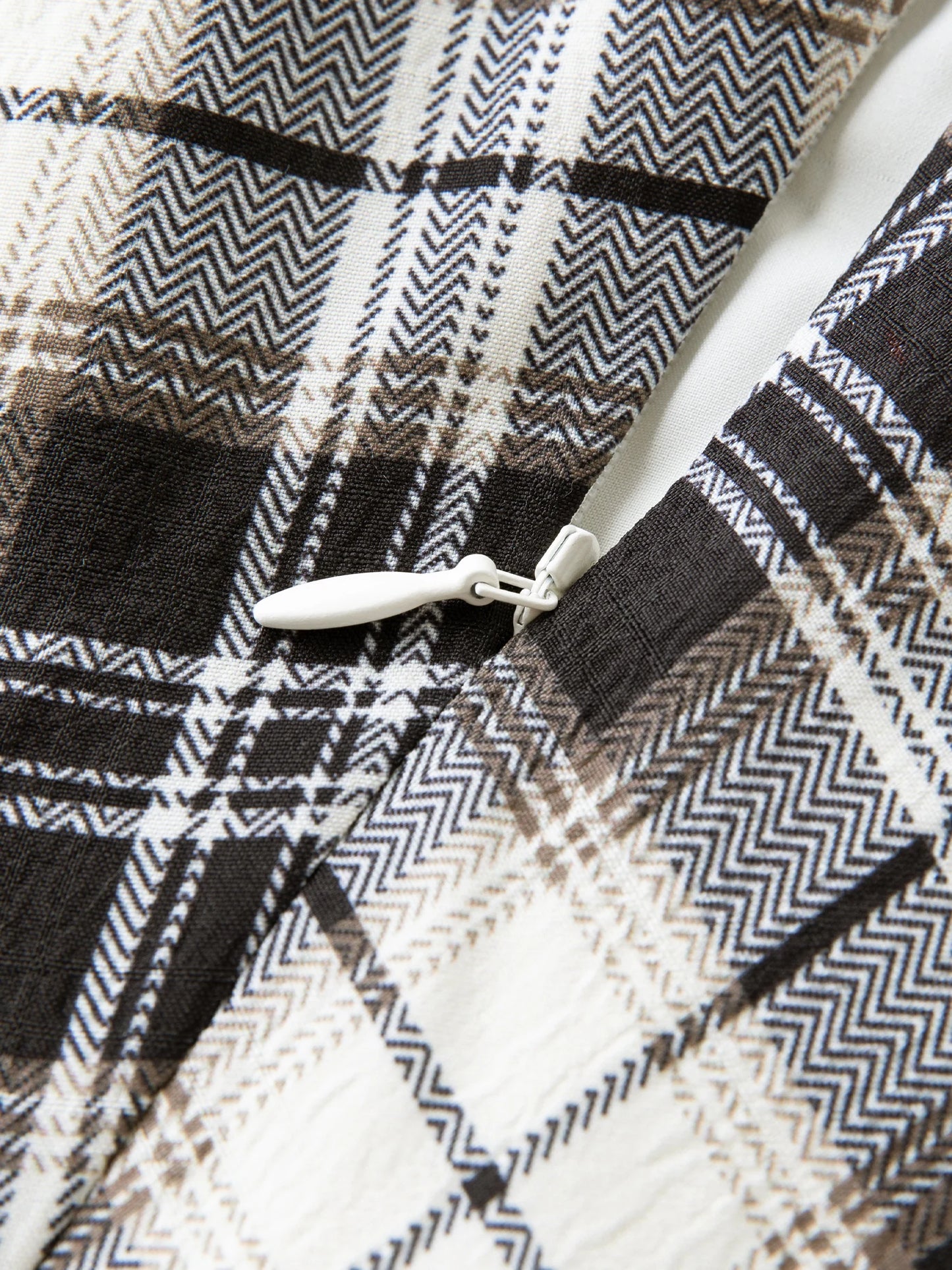 Checkered A-Line Maxi Skirt