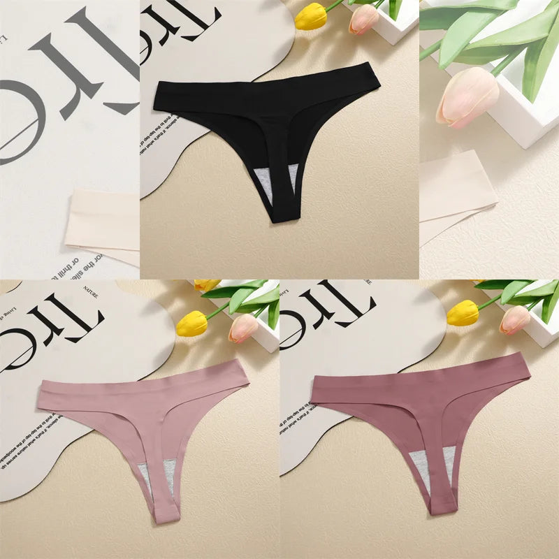 Women's Seamless Satin Thong 3-Pack