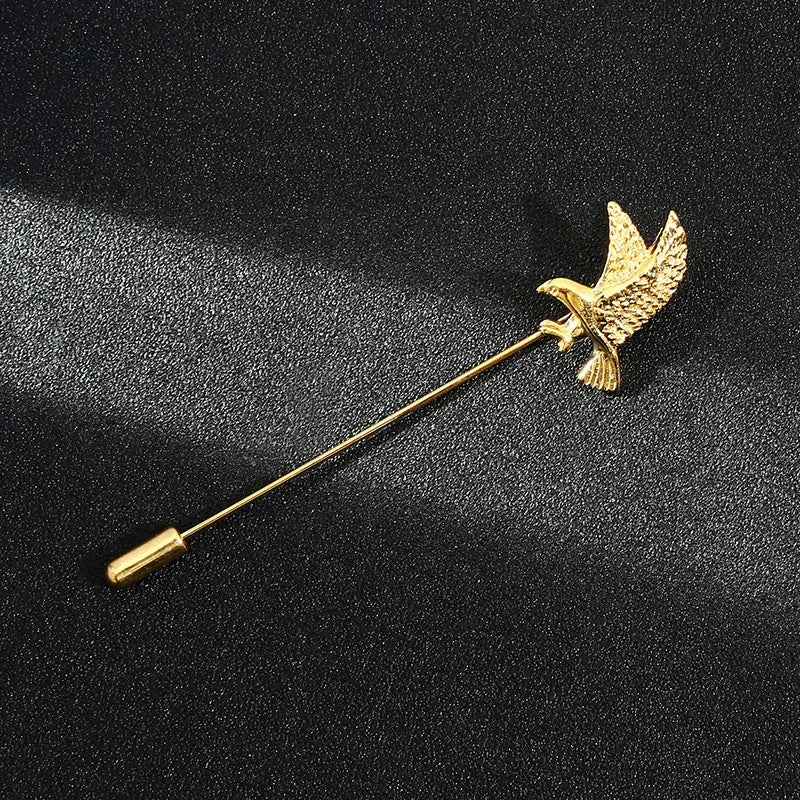 Vintage Metal Leaf Flower Brooch - Gold Tone Lapel Pin for Women & Men