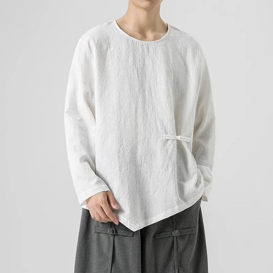 Men's Cotton Long Sleeve T-Shirt - Spring Autumn Casual O-Neck Tee