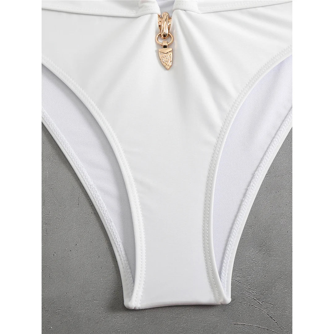 Women's Halter Cut Out High Waist Bikini Swimsuit Swimwear Two-pieces Bikini set