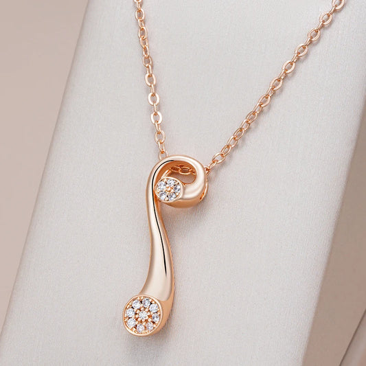 585 Rose Gold Colour Glossy Pendant Necklace For Women