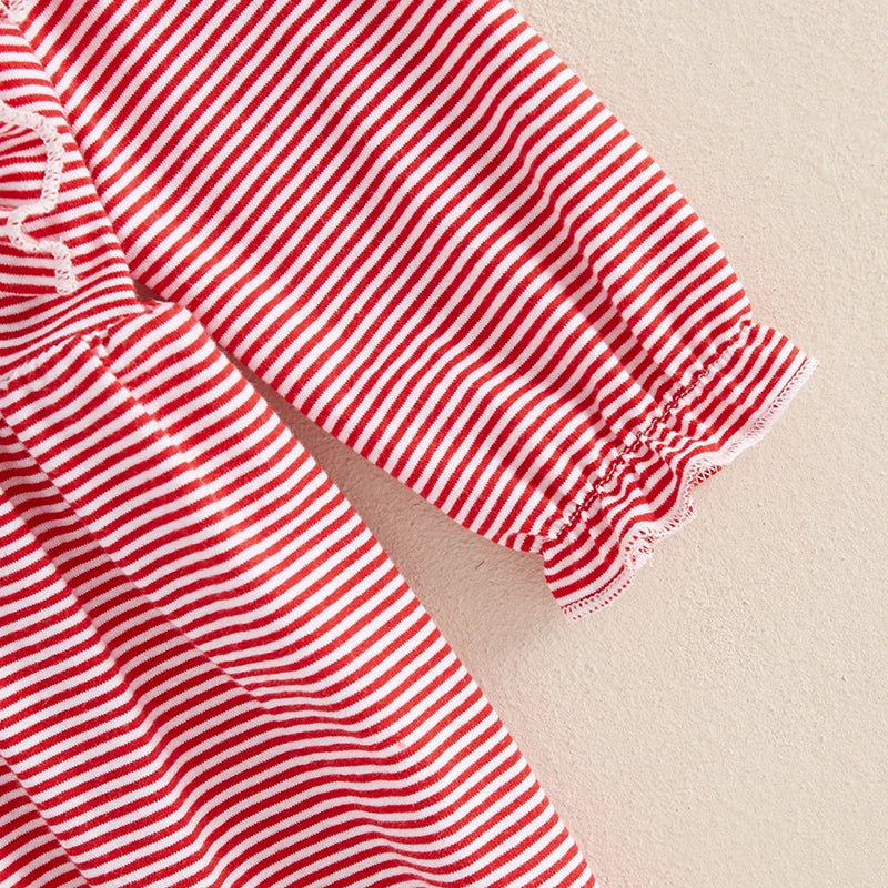 Christmas Santa and Tree Embroidery Plaid Romper - Baby Boys Girls Jumpsuit