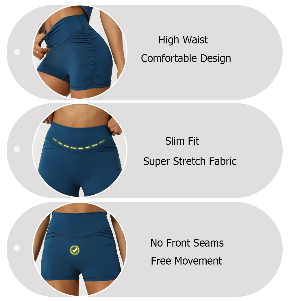 Women's High Waist Yoga Shorts — Super Stretch Slim Fit Running Gym Shorts