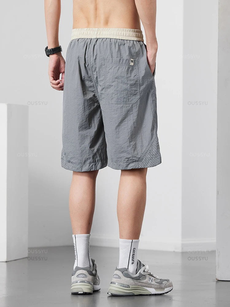 Men's Thin Drawstring Elastic Waist Shorts