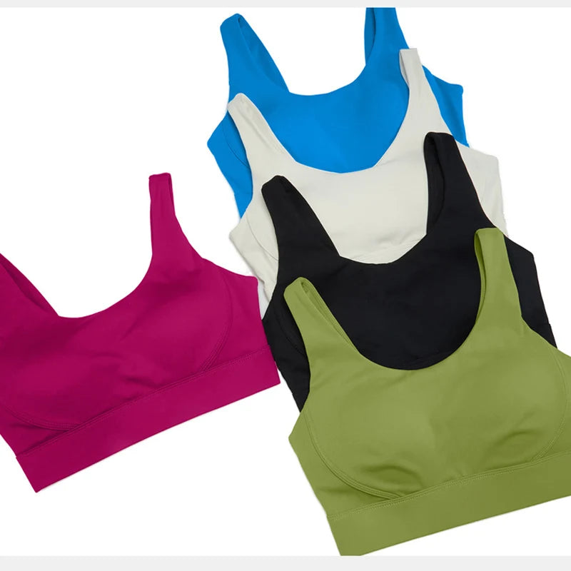 Women's Fitness Sports Bra | Nylon Lycra | Back Buckle | Fixed Chest Pads | Anti-Friction | 5 Colours | S–XL