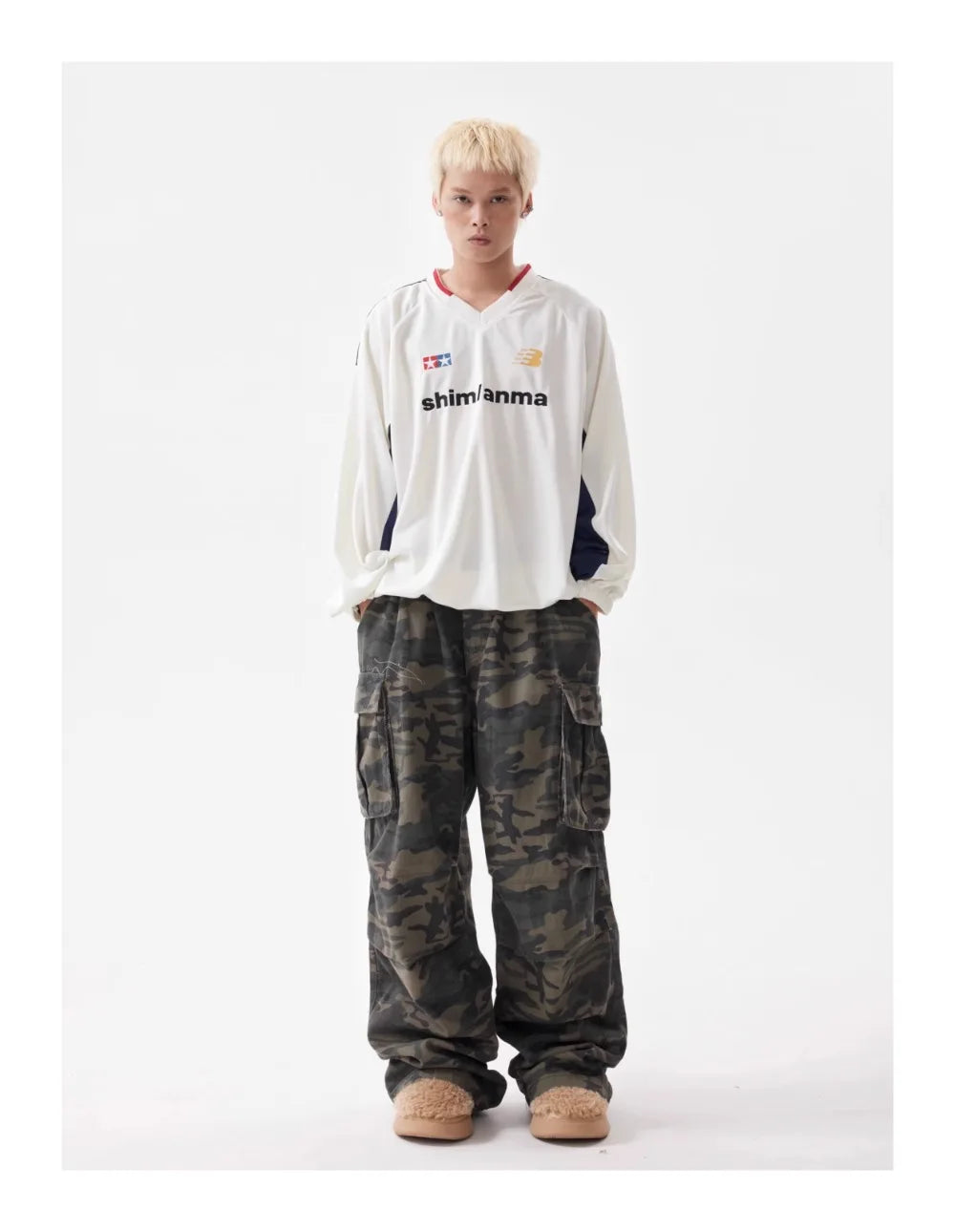 Men's Vintage Multi-pocket Pleated Camouflage Overalls Camo Colossus Baggy Pants