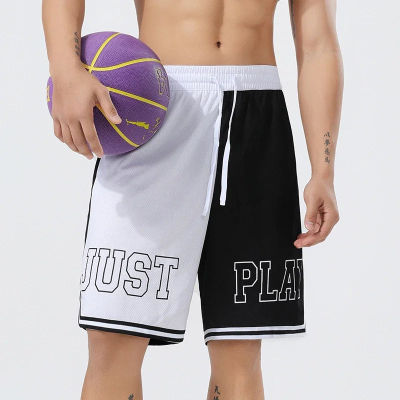 Men's Jogging Sweatpants Fitness Training Short Bodybuilding Lightweight Loose Fitting Lace Up Gym Basketball Shorts