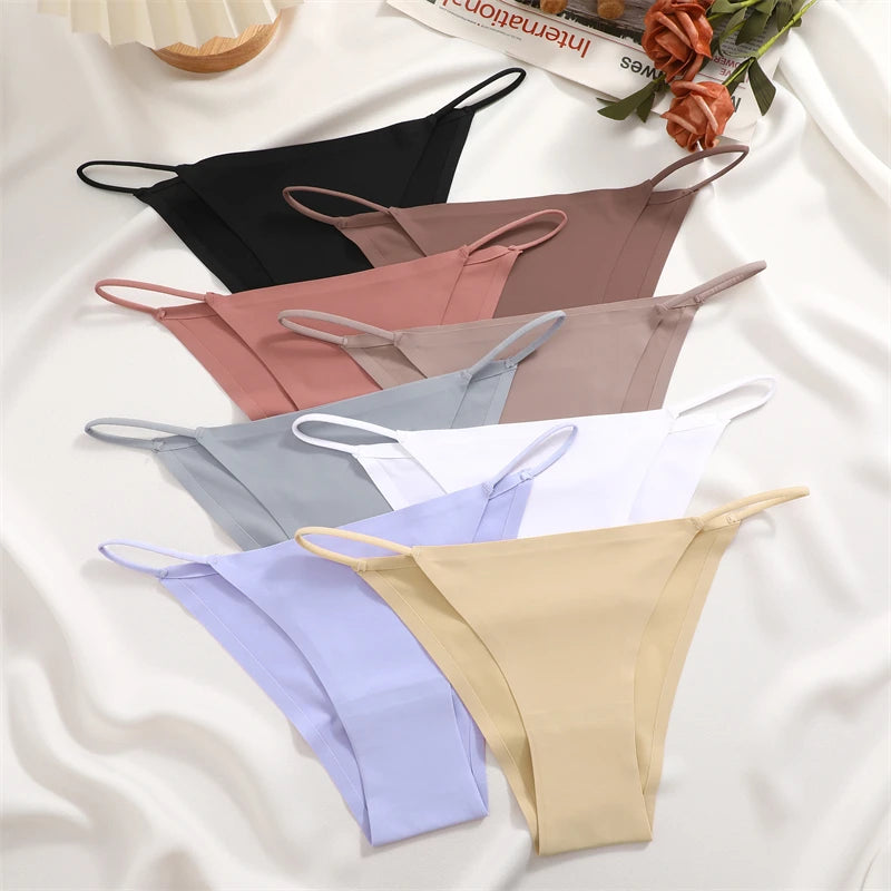 3-Pack Seamless Low Waist Bikini Briefs - Comfortable Stretch Underwear