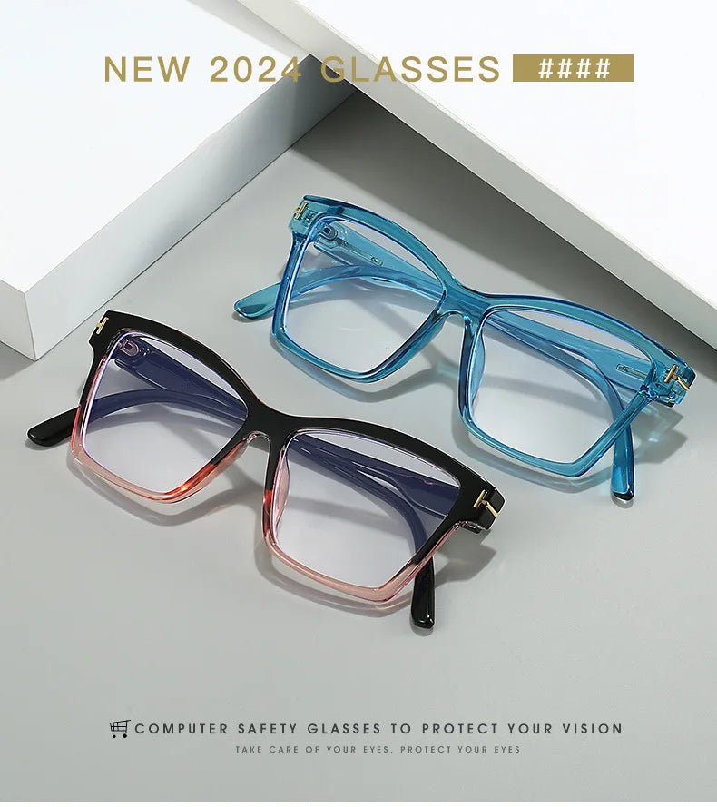Anti Blue Light Cat Eye Glasses - Fashionable Retro Eyeglass Frame