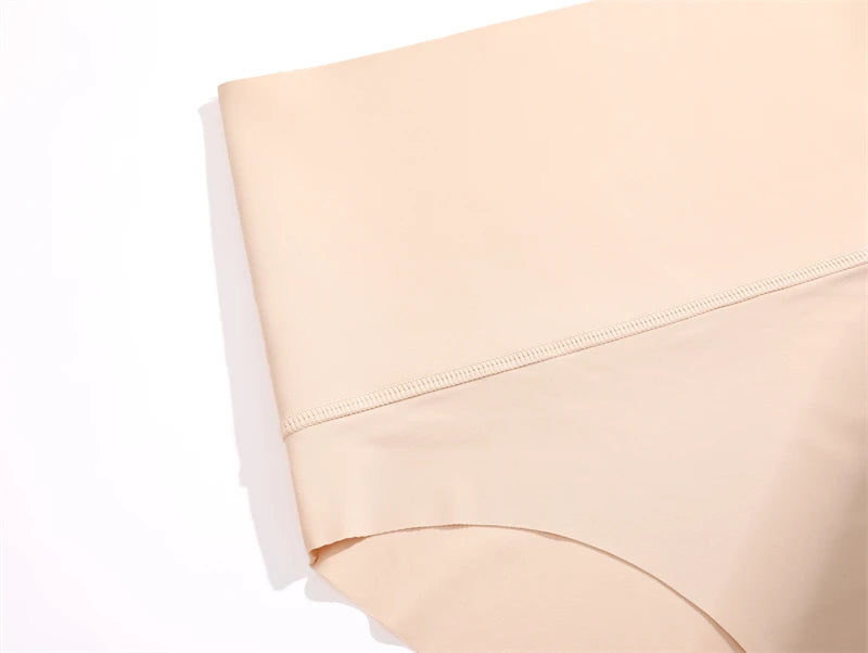 Women's 2Pcs High Waist Underwear Seamless Tummy Control Comfortable Solid Briefs Sports Soft Bodysuit Shapewear
