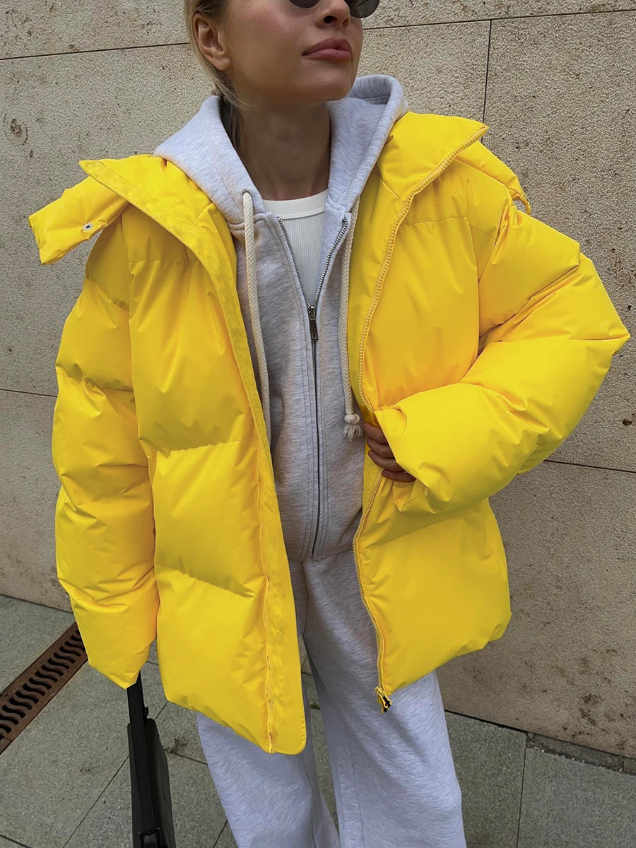 Women's Quilted Loose Parkas Cotton Puffer Jacket