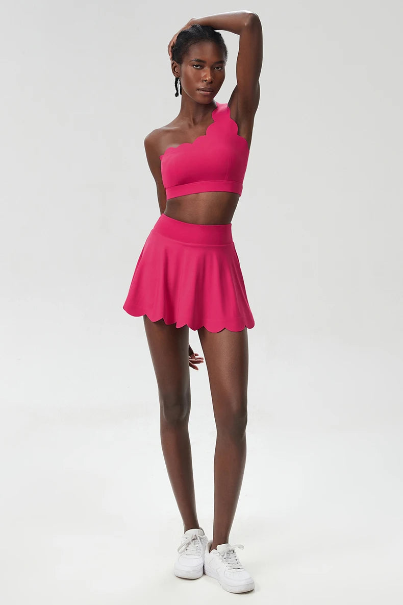 Women's 3-Piece Fitness Set with Tennis Skirt