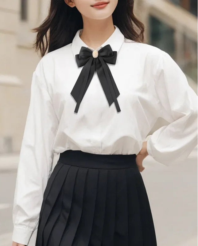 Elegant Fabric Flower Bow Brooch Pin