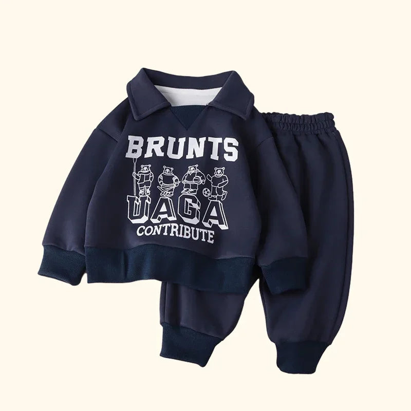 Children's Polo Sweatshirt Sports Tracksuit