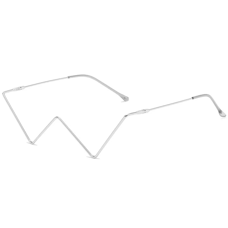 W-Shaped Rhinestone Glasses Frame - Fashion Decorative Eyewear for Women