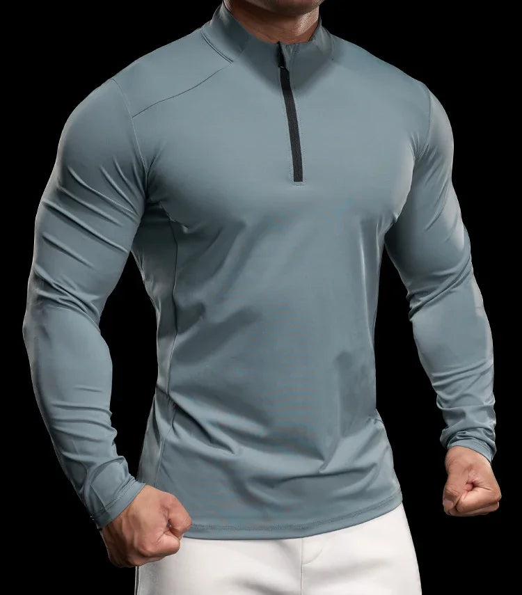 Men's Compression Long Sleeve Workout Gym Running Quick Dry Comfort Sports Bodybuilding Training T-Shirt