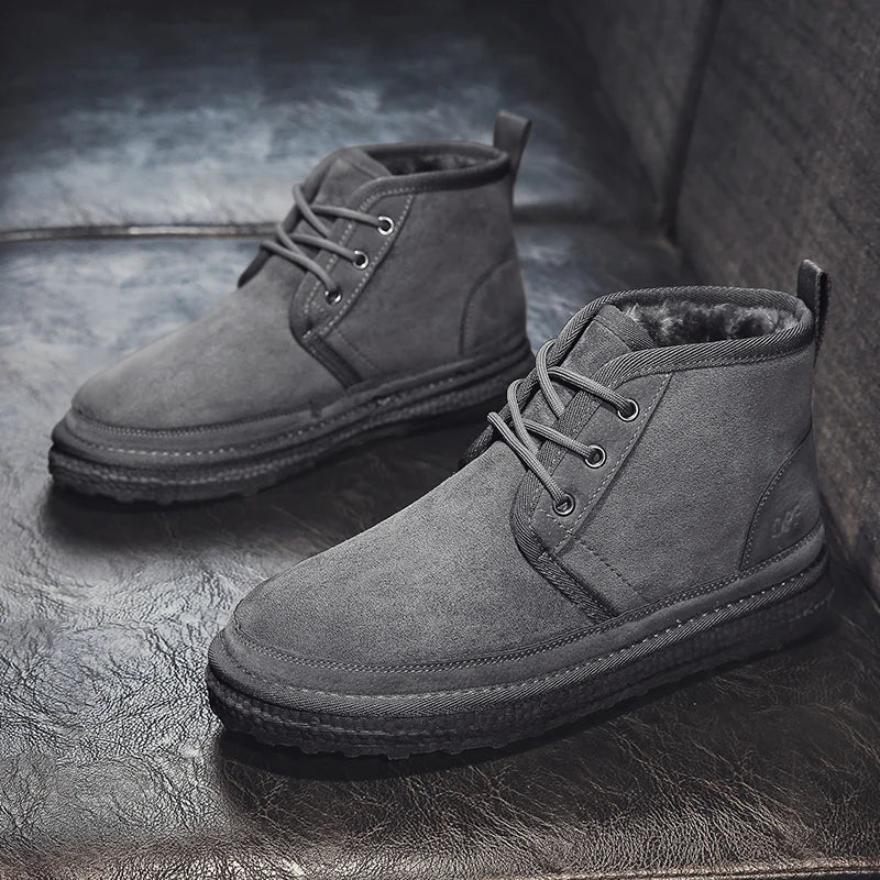 Men's Winter Snow Boots - Waterproof Fur-Lined Chelsea Boots