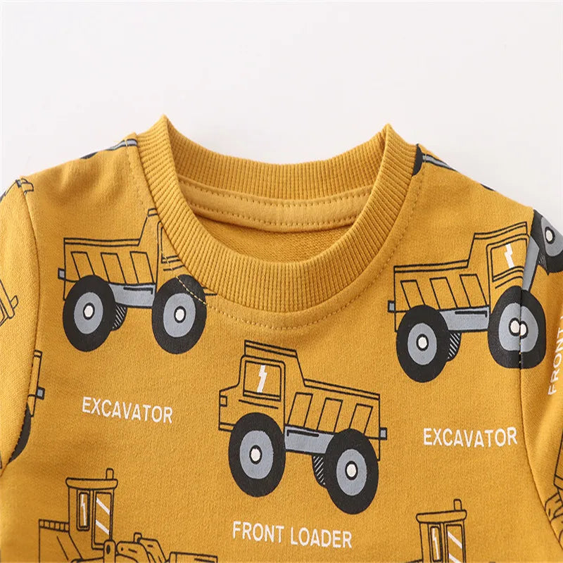 Boy's Cartoon Print Long Sleeve Toddler Children's Sweatshirt