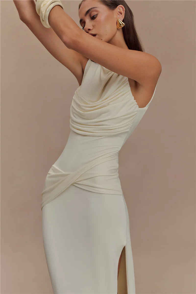 Backless Knit Tank Maxi Dress