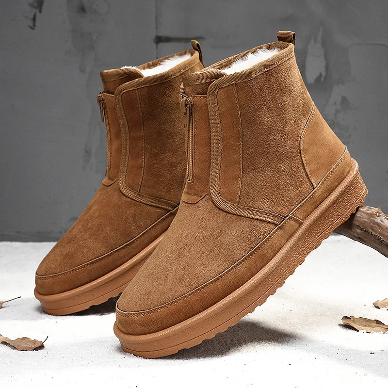 Men's Winter Snow Boots - Waterproof Fur-Lined Chelsea Boots