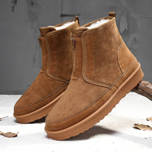 Men's Winter Snow Boots - Waterproof Fur-Lined Chelsea Boots