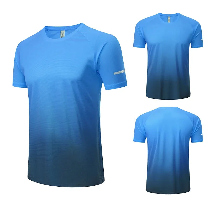 Men's Ice Silk Short Sleeve Running Exercise Sweatshirt Training  Sports T-Shirt