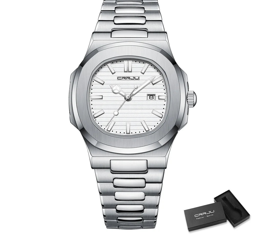 Men's Sports Watch - Square Dial Waterproof with Luminous Date Display