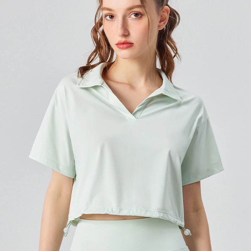 Women's Multi-Sport Athletic T-Shirt - Breathable Crop Top for Yoga & Tennis