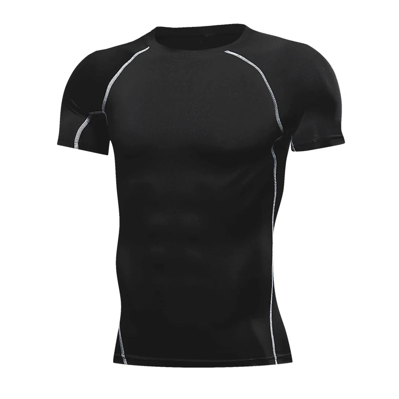 Men's Running Compression Quick Dry  Fitness Tight Sportswear Gym Sport Short Sleeve Shirt