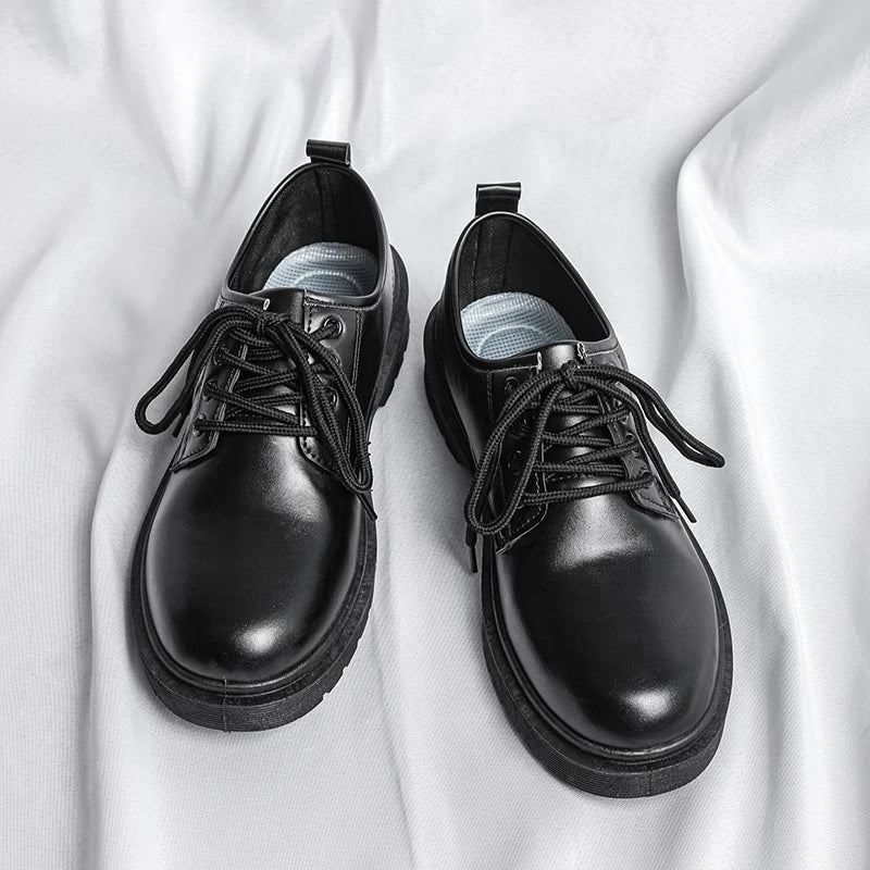 Platform Casual Dress Shoes - Men's Leather Work & Business Sneaker Flats