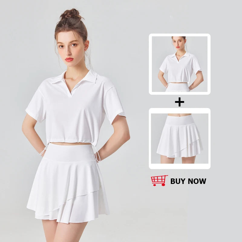 Women's Multi-Sport Athletic T-Shirt - Breathable Crop Top for Yoga & Tennis