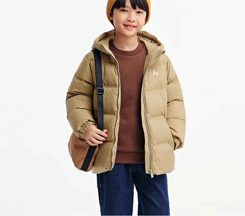 Children's Three-Proof Down Jacket - Hooded Winter Coat with Print