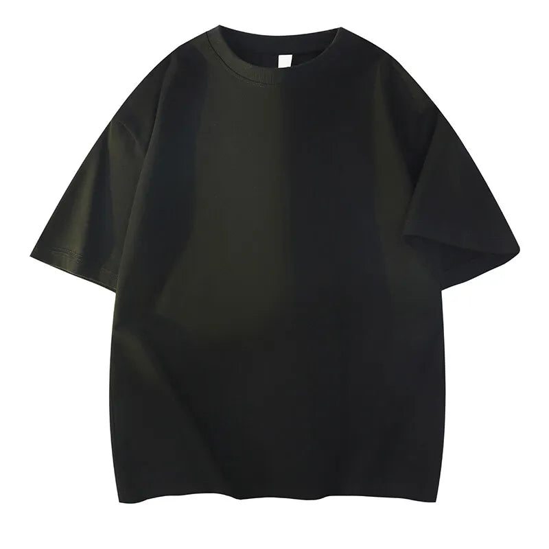 Men's Summer Cotton Short Sleeve Round-Neck Loose  Breathable Casual T-Shirt