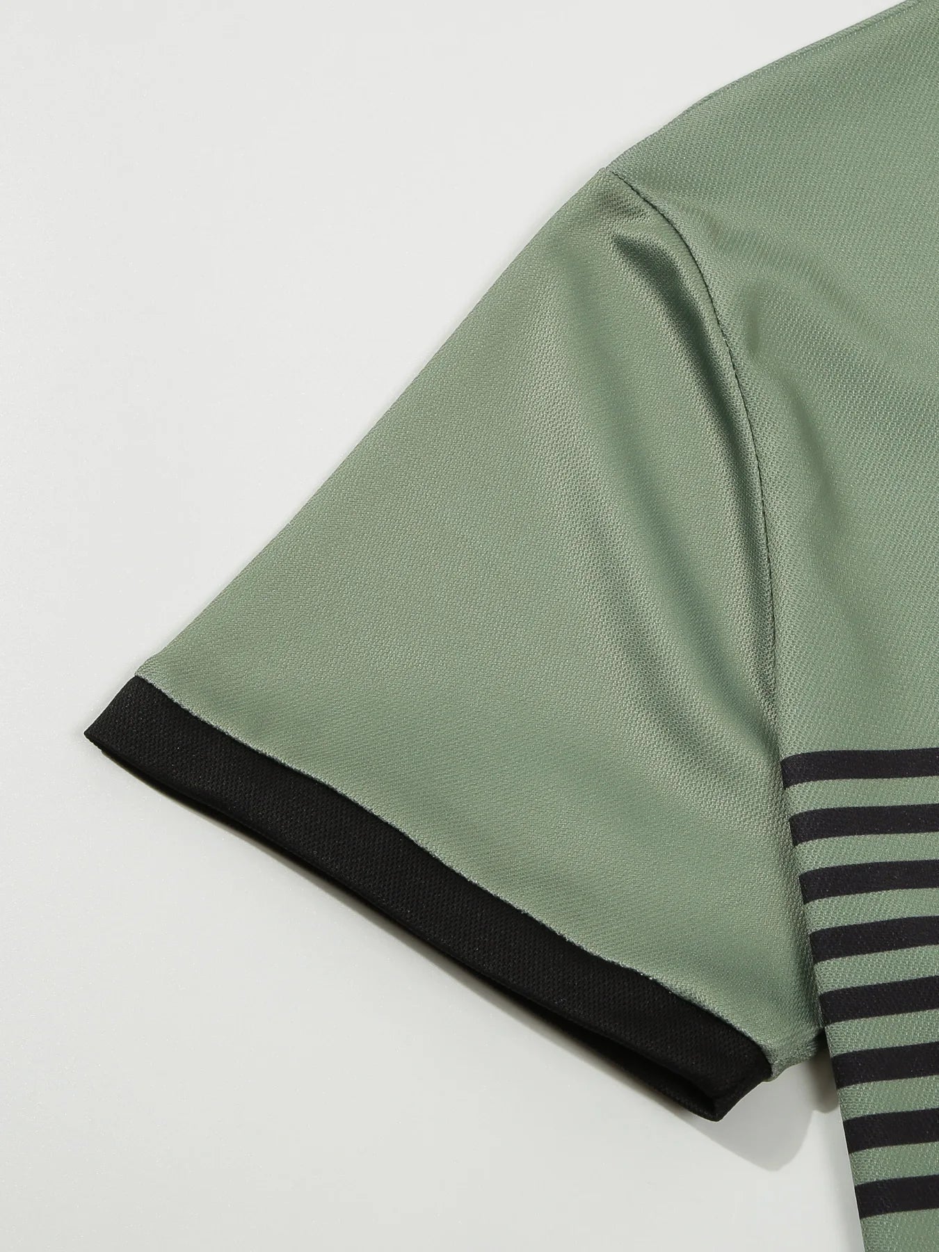 Men's Summer Polo Patchwork Short Sleeve Smart Casual Striped Turn Down Collar Shirt