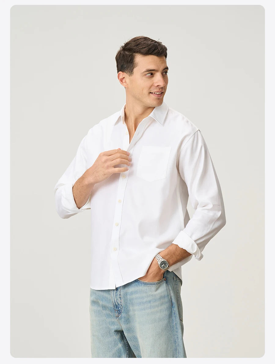 Linen Cotton Blend Shirt - Breathable Casual Shirt for Men